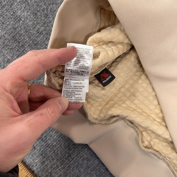 Obermeyer Sweatshirt Mens Large Tan Polartec Explorer Tech Crewneck Off Grid - Picture 10 of 13